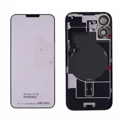 Back Glass With Steel Plate With Wireless NFC Charging MagSafe Magnet & Flashlight Flex Compatible For iPhone 16  (Genuine OEM) (Pink)